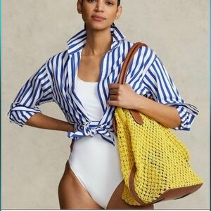 Polo RALPH LAUREN Knit Woven Tode Shoulder Bag NWT